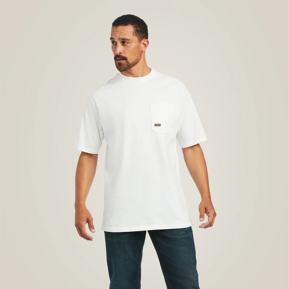 Rebar Cotton Strong T-Shirt - 100-White | Ariat 10039336 - Image 3
