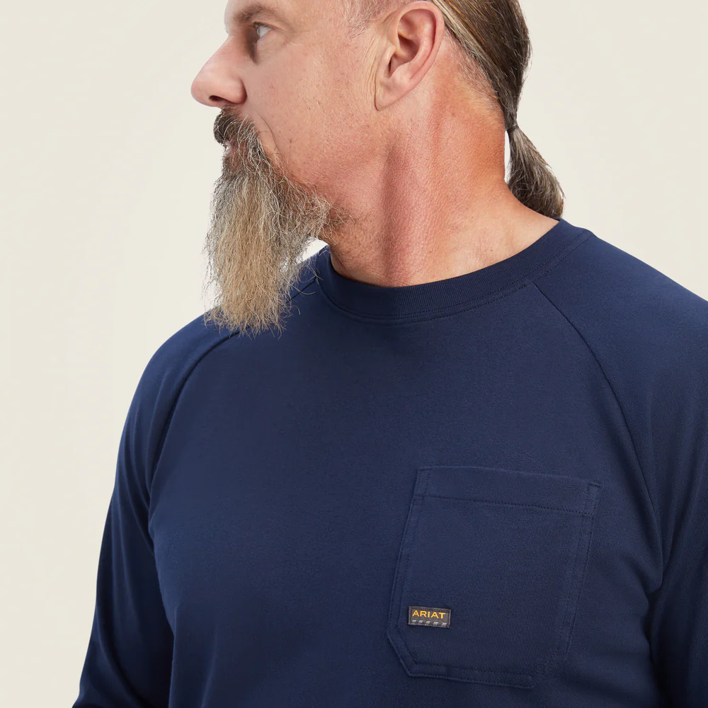 Rebar Cotton Strong T-Shirt - 410-Navy | Ariat 10041489 - Image 2