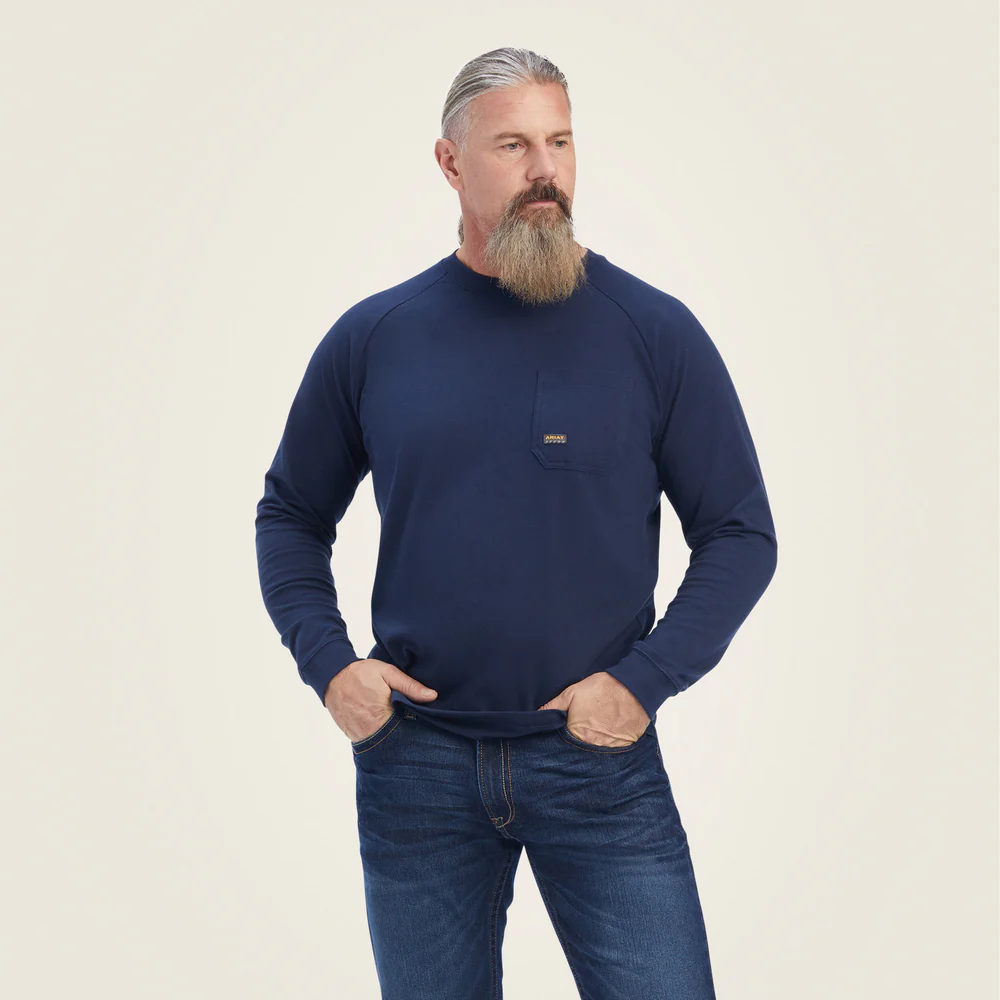 Rebar Cotton Strong T-Shirt - 410-Navy | Ariat 10041489 - Image 3