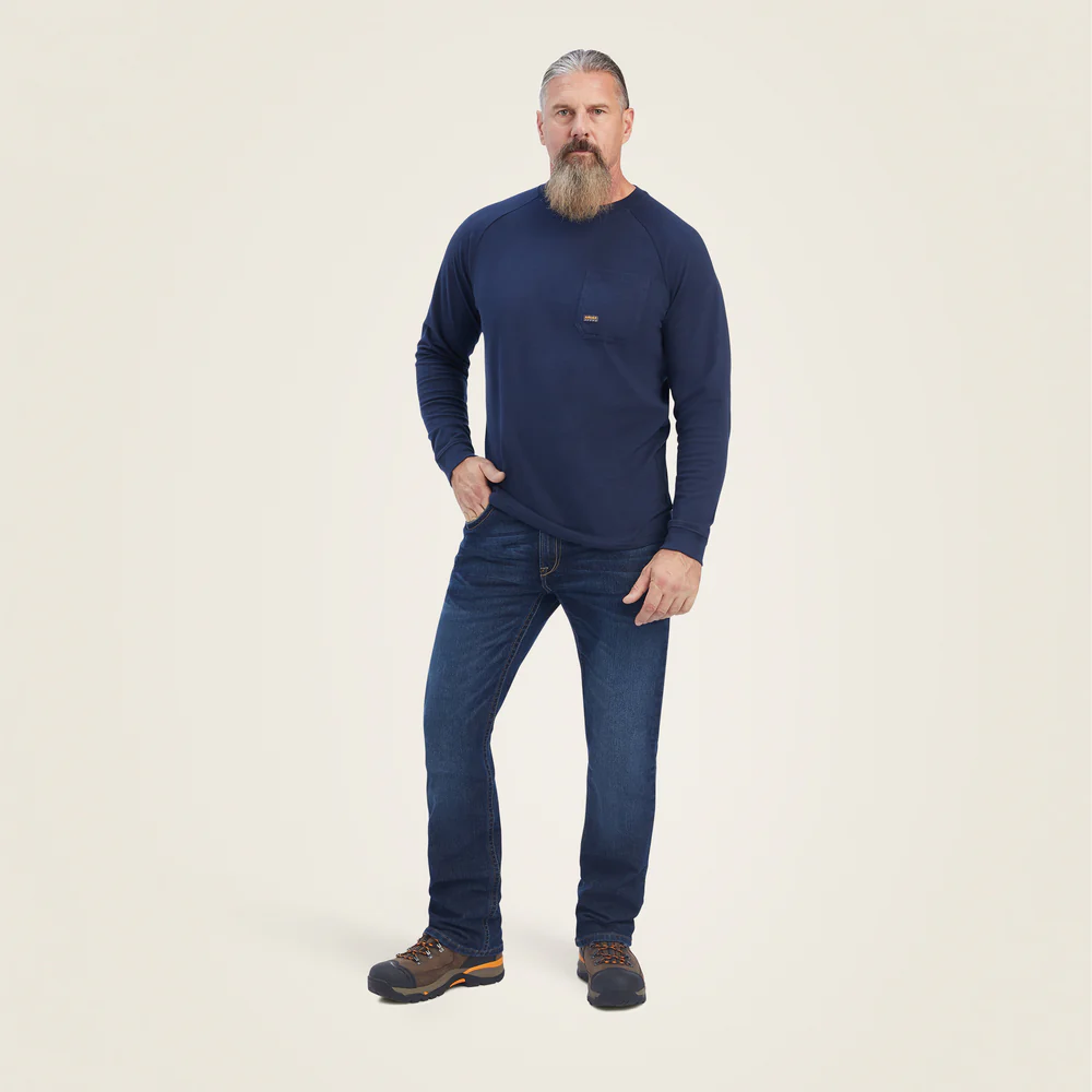 Rebar Cotton Strong T-Shirt - 410-Navy | Ariat 10041489 - Image 4