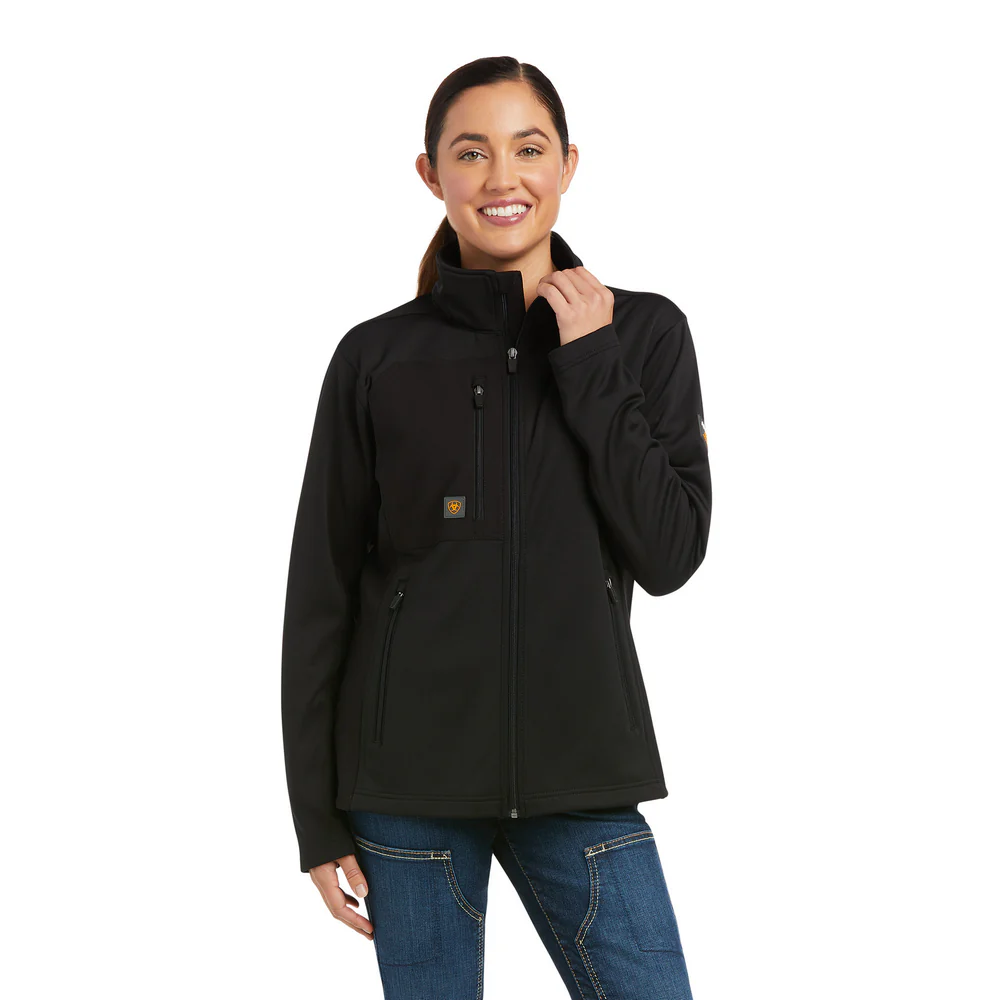 REBAR DRI-TECH FLEECE HYBRID FULL-ZIP JACKET - 001-Black | Ariat 10037600