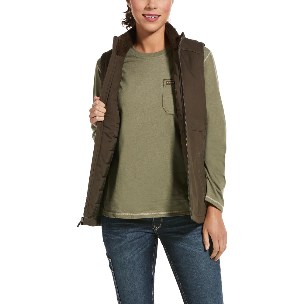 REBAR DURACANVAS INSULATED VEST - 200-Brown | Ariat 10032920 - Image 3