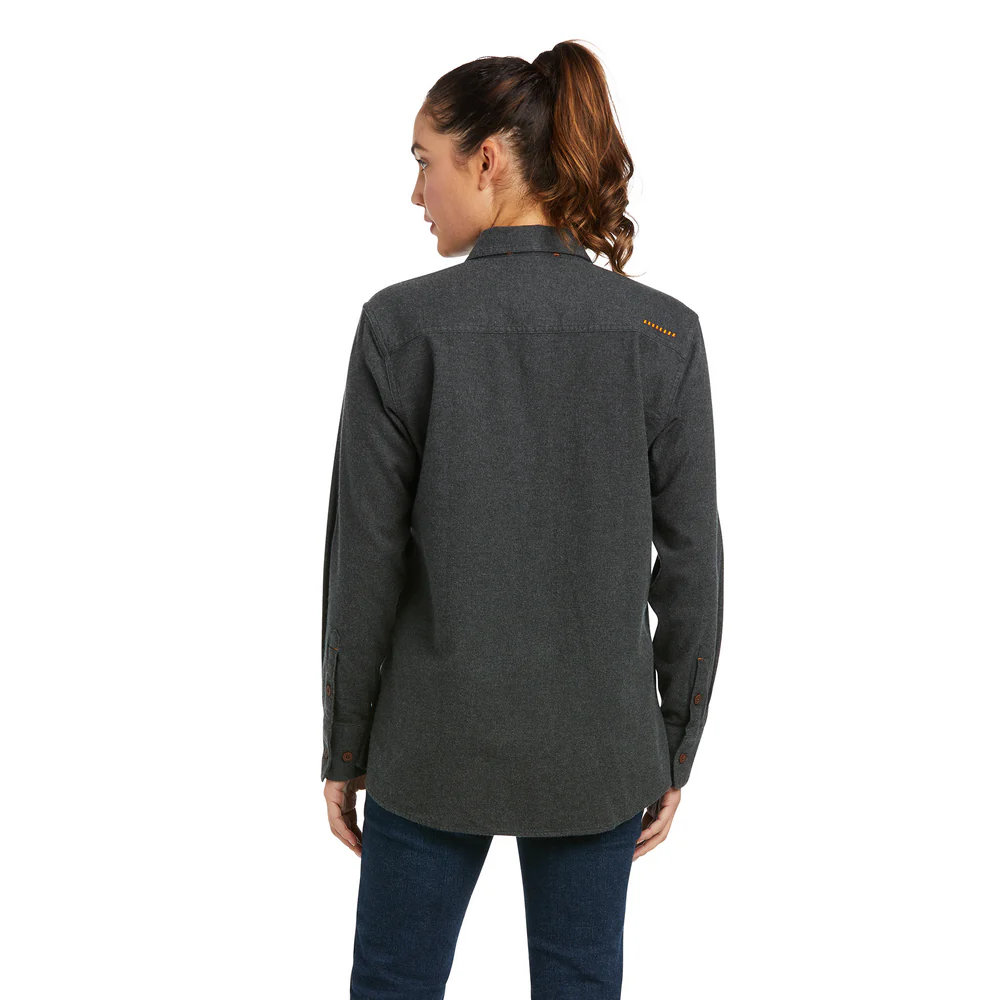 REBAR DURASTRETCH FLANNEL LONG-SLEEVE WORK SHIRT - 400-Blue | Ariat 10037478 - Image 2