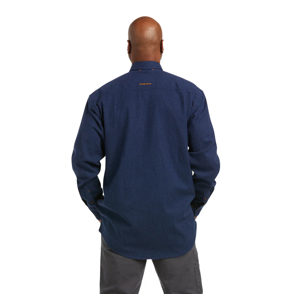 REBAR DURASTRETCH LONG-SLEEVE FLANNEL SHIRT - 400-Blue | Ariat 10037413 - Image 2