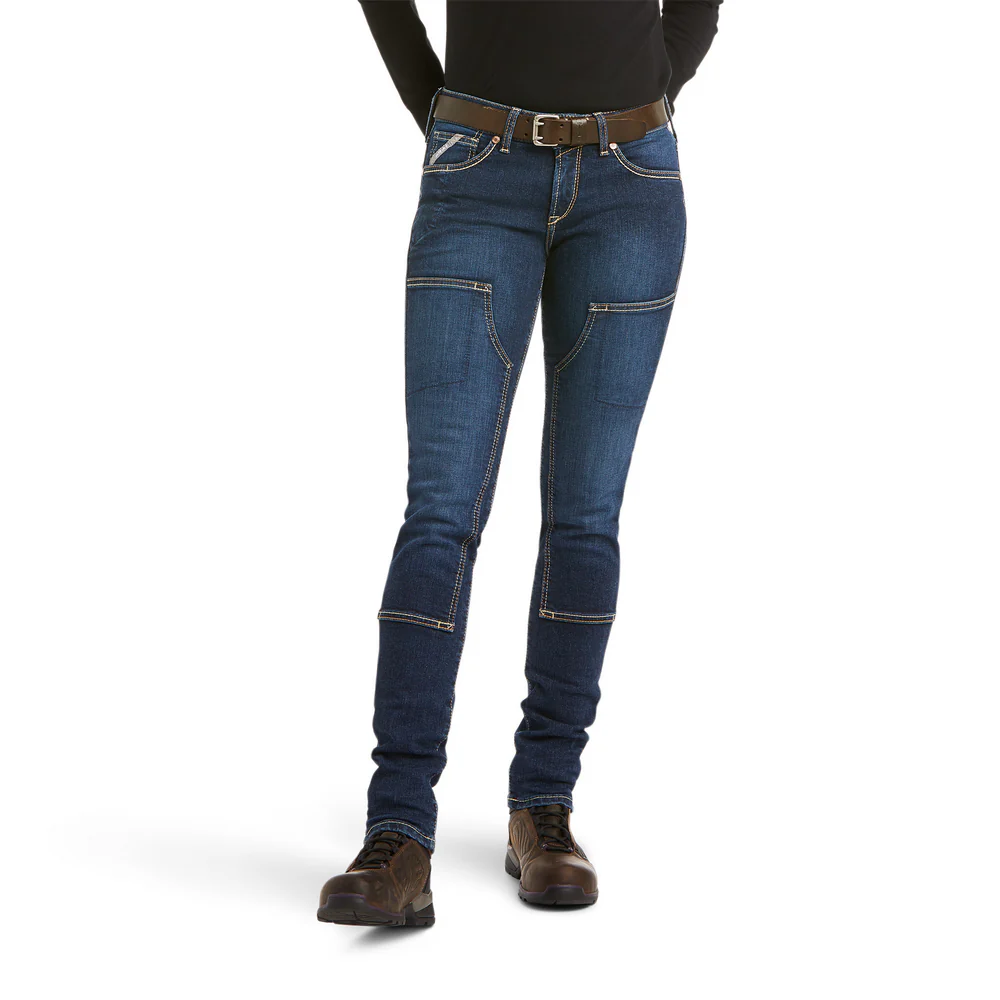REBAR DURASTRETCH RIVETER DOUBLE-FRONT STRAIGHT JEAN - 400-Blue | Ariat 10036684