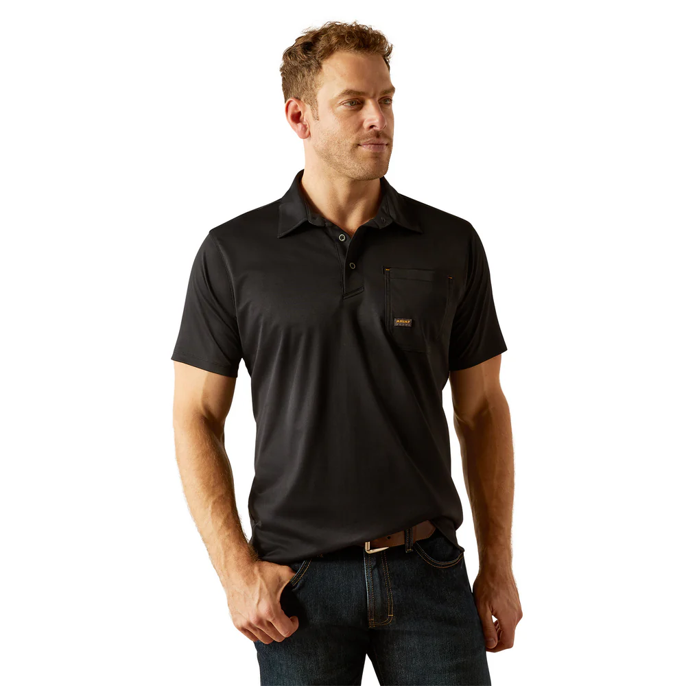 Rebar Foreman Polo - 001-Black | Ariat 10054890 - Image 4
