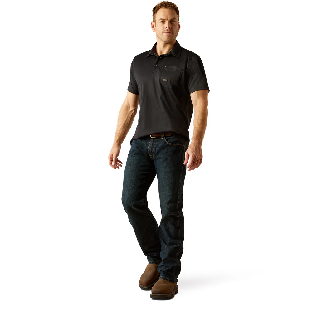 Rebar Foreman Polo - 001-Black | Ariat 10054890 - Image 5
