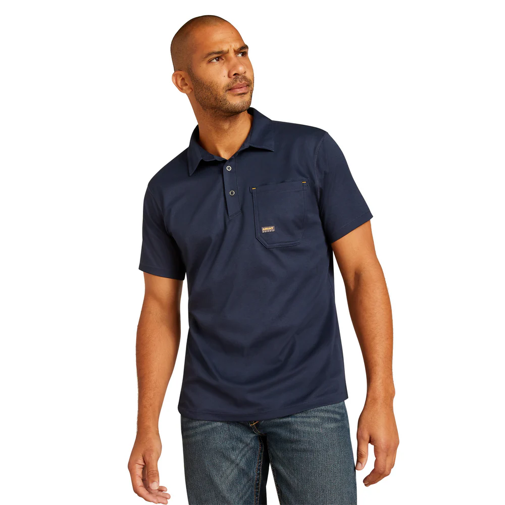 Rebar Foreman Polo - 410-Navy | Ariat 10048615 - Image 3