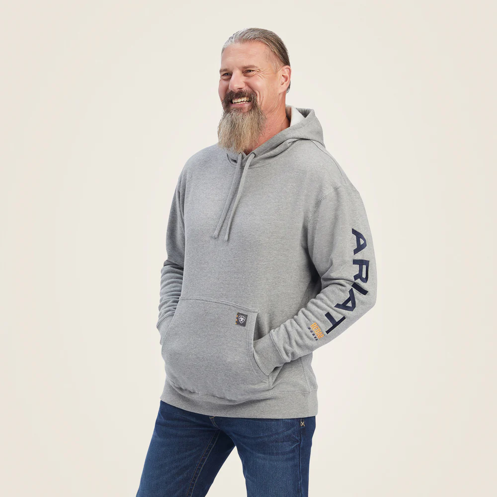 Rebar Graphic Hoodie - 020-Heather Grey|Deep Ultramarine | Ariat 10041627 - Image 2