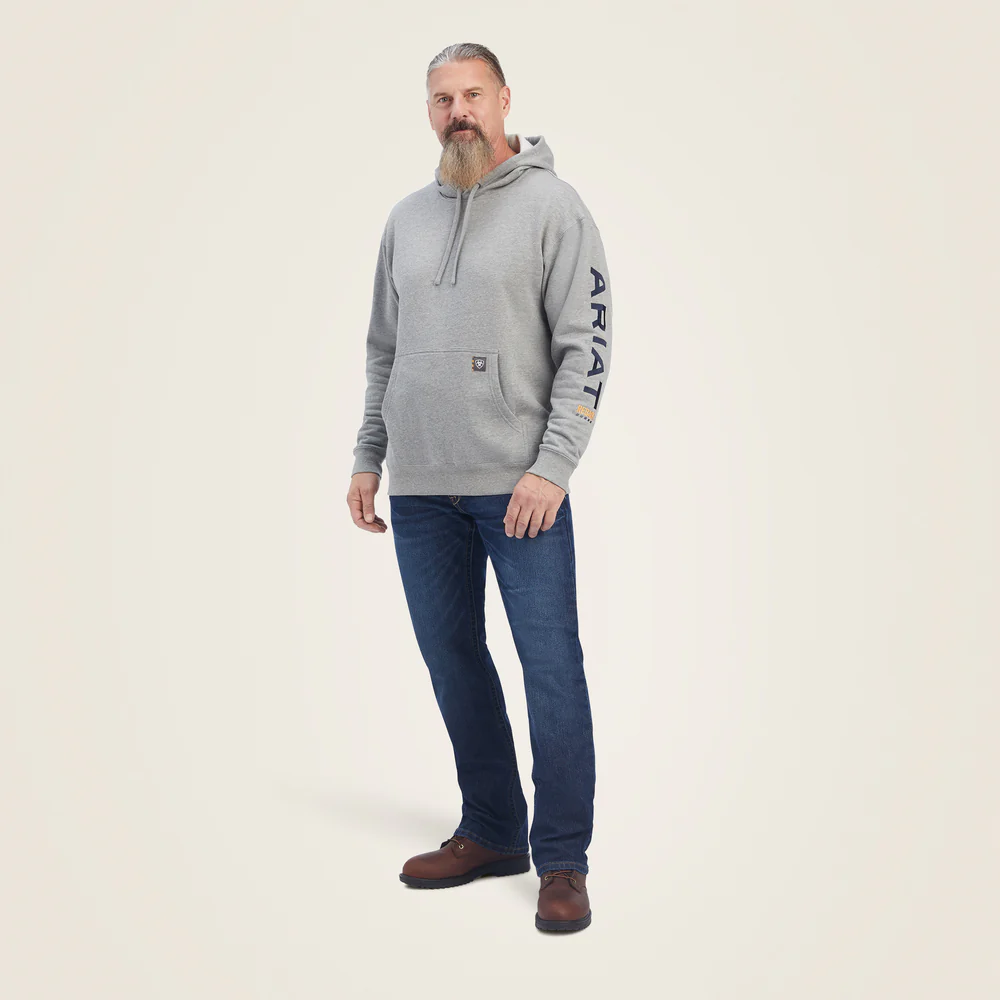 Rebar Graphic Hoodie - 020-Heather Grey|Deep Ultramarine | Ariat 10041627 - Image 3