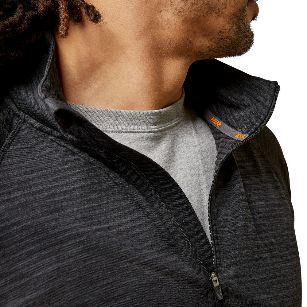 Rebar Gridwork 1/4 Zip Baselayer - 001-Black | Ariat 10046513 - Image 3