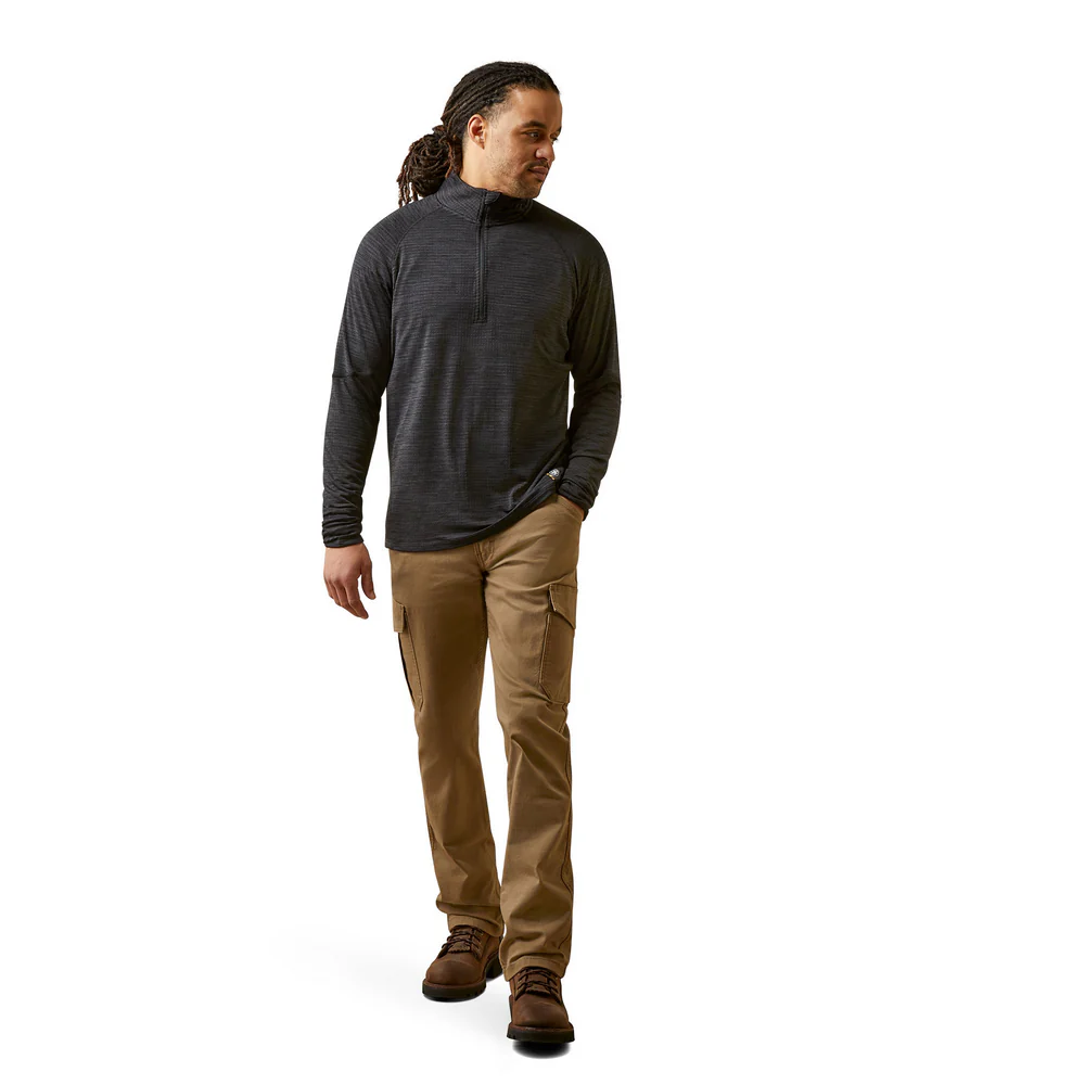 Rebar Gridwork 1/4 Zip Baselayer - 001-Black | Ariat 10046513 - Image 5