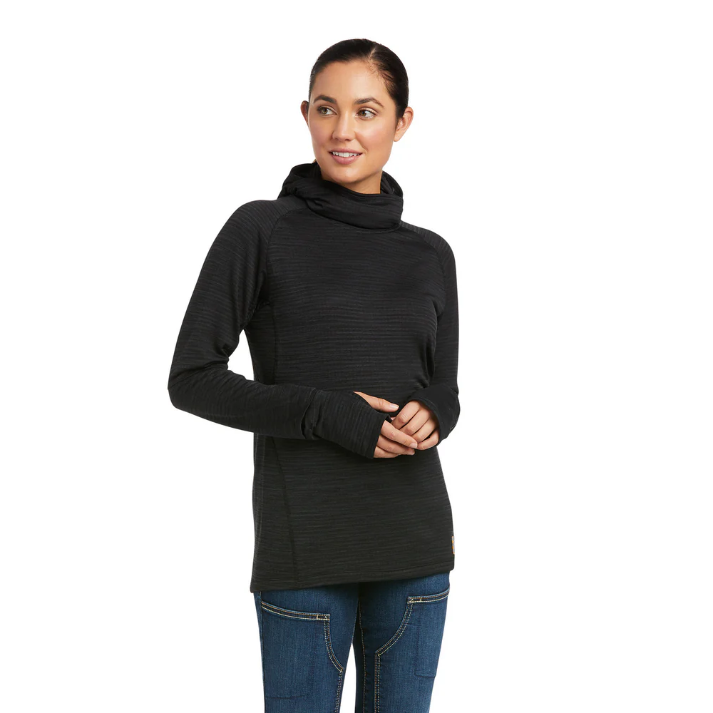 REBAR GRIDWORK BALACLAVA LONG-SLEEVE BASELAYER SHIRT - 001-Black | Ariat 10037676