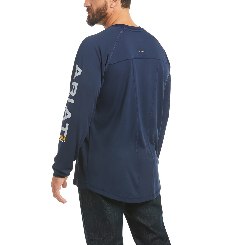 REBAR HEAT FIGHTER LONG-SLEEVE SHIRT - 410-Navy | Ariat 10031032 - Image 2