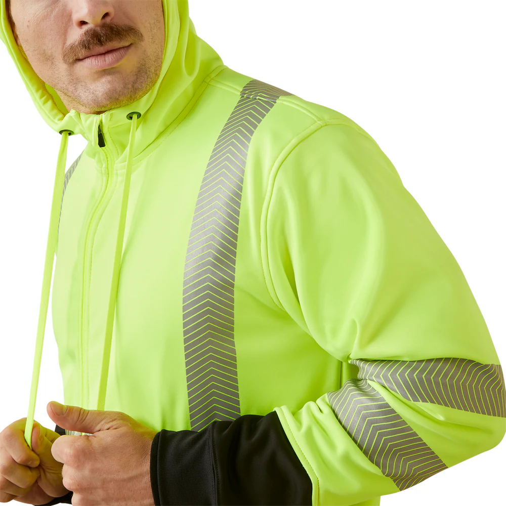 Rebar Hi-Vis Full Zip Hoodie - 700-Hi-Vis Yellow | Ariat 10041796 - Image 2
