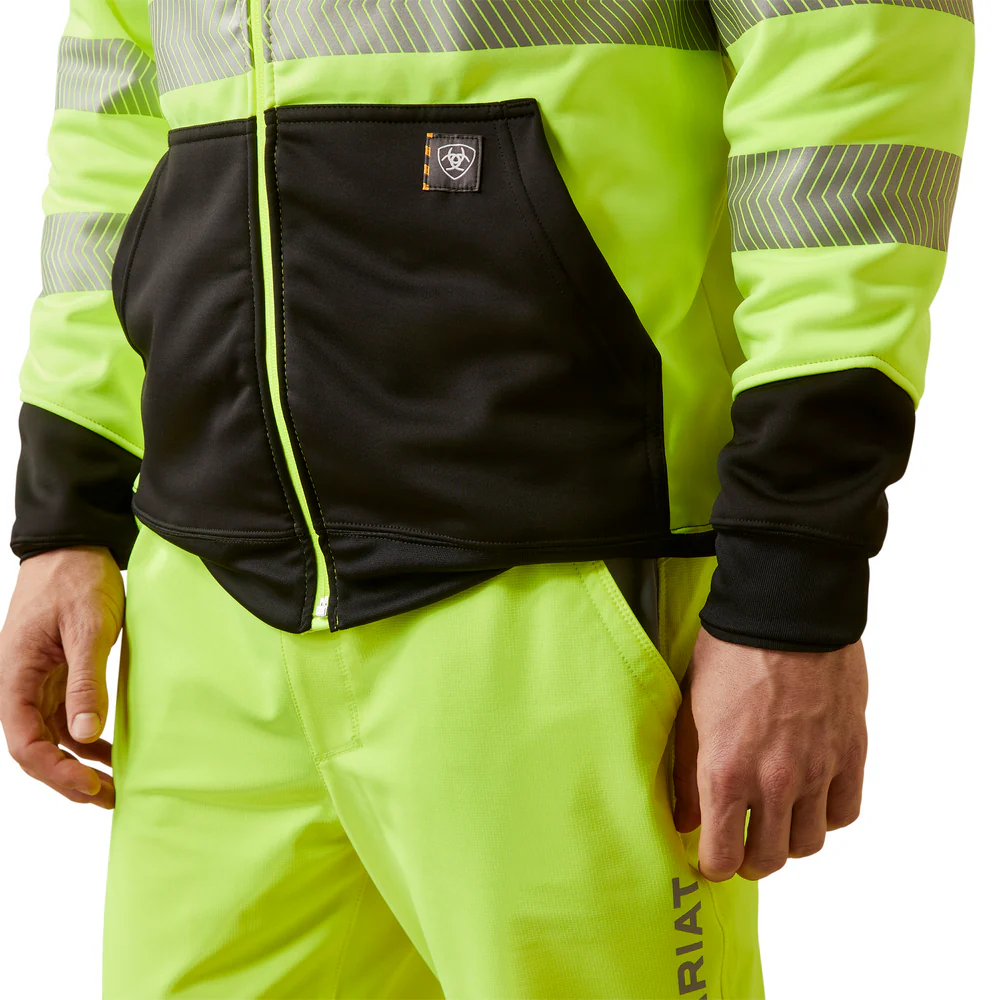 Rebar Hi-Vis Full Zip Hoodie - 700-Hi-Vis Yellow | Ariat 10041796 - Image 3