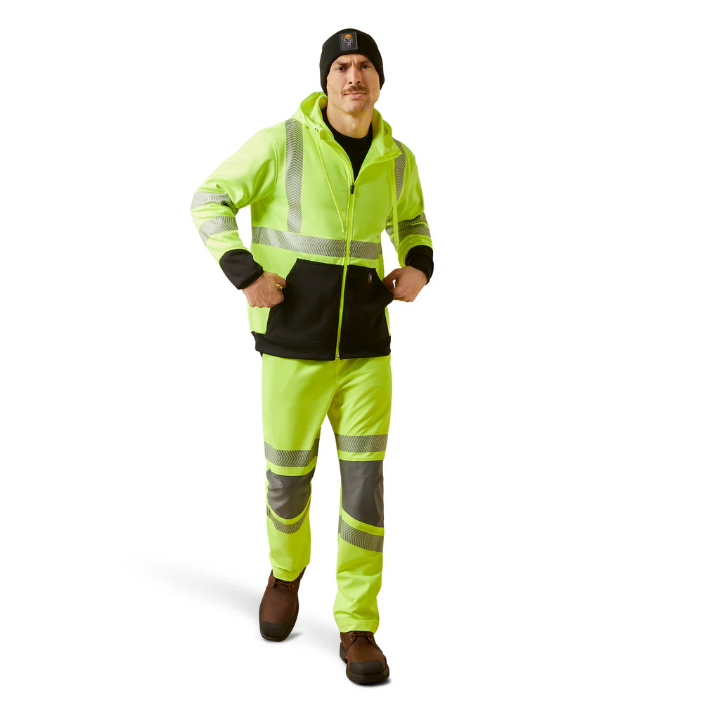 Rebar Hi-Vis Full Zip Hoodie - 700-Hi-Vis Yellow | Ariat 10041796 - Image 5