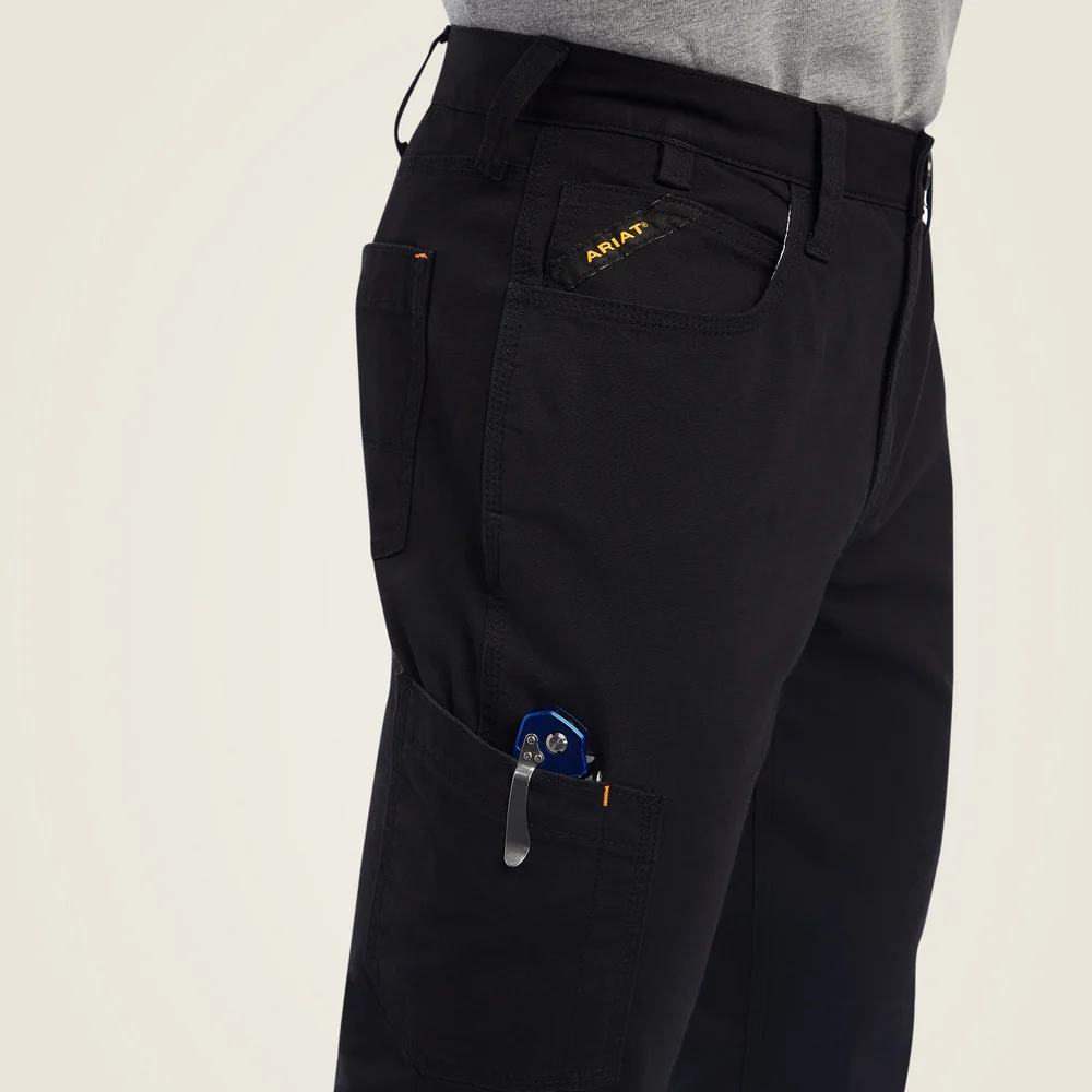 Rebar M4 Low Rise Durastretch Made Tough Stackable Straight Leg Pant - 001-Black | Ariat 10041083 - Image 4
