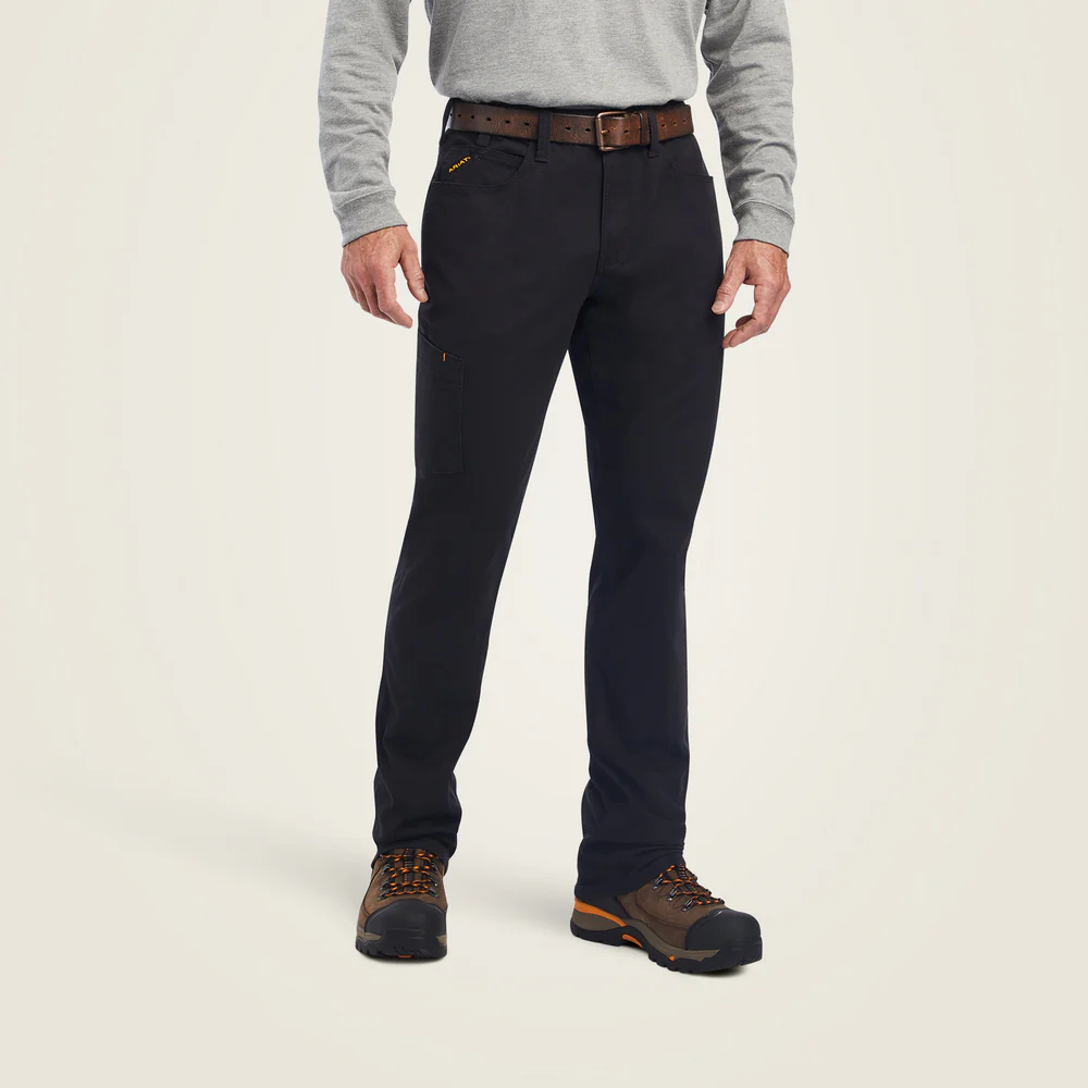 Rebar M4 Low Rise Durastretch Made Tough Stackable Straight Leg Pant - 001-Black | Ariat 10041083 - Image 5