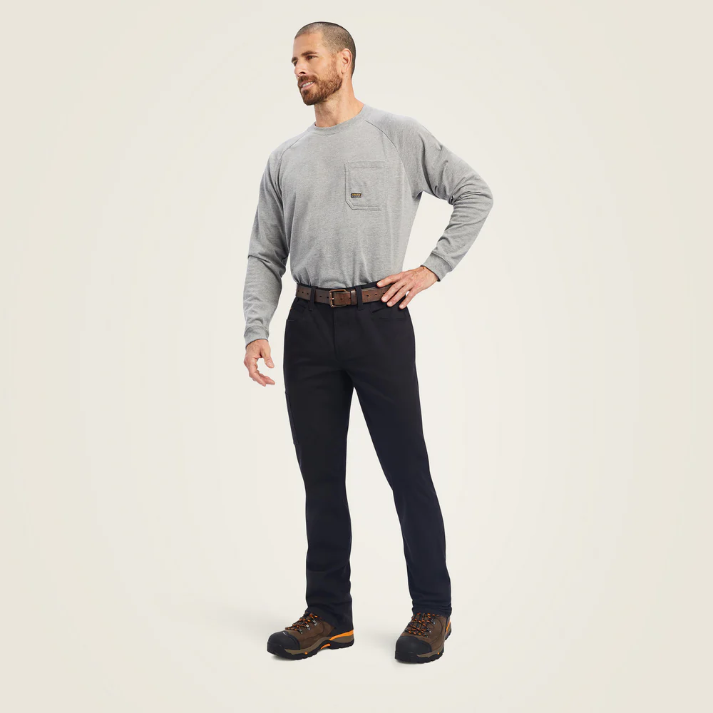 Rebar M4 Low Rise Durastretch Made Tough Stackable Straight Leg Pant - 001-Black | Ariat 10041083 - Image 6