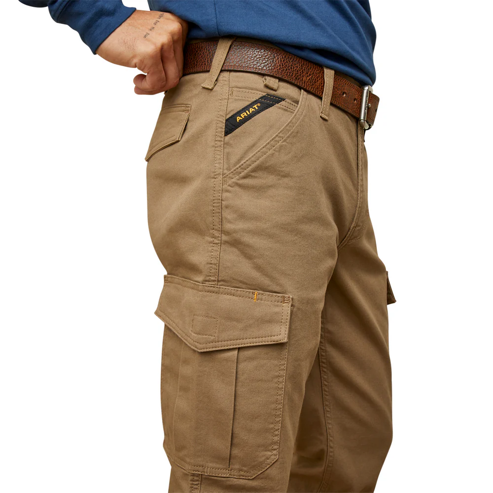 Rebar M4 Relaxed Made Tough Cargo Straight Pant - 250-Field Khaki | Ariat 10045379 - Image 2