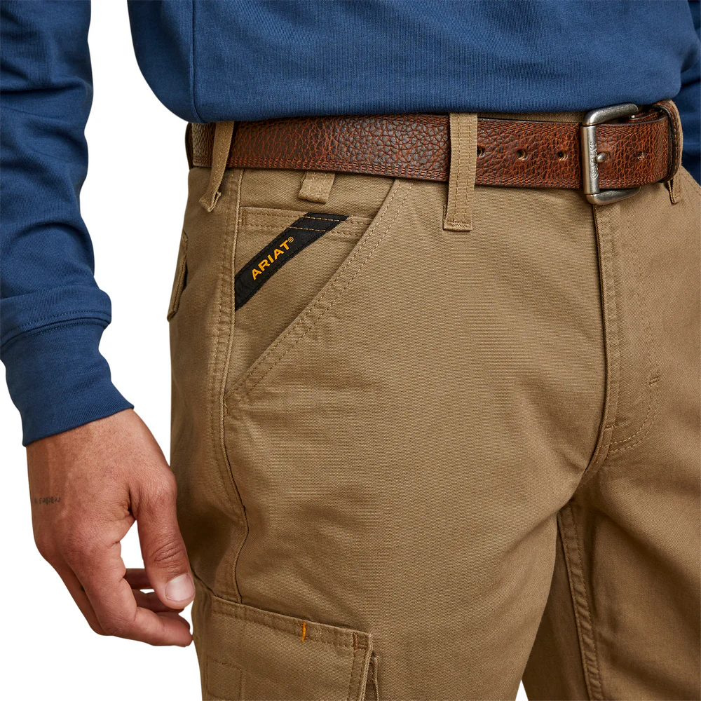 Rebar M4 Relaxed Made Tough Cargo Straight Pant - 250-Field Khaki | Ariat 10045379 - Image 3