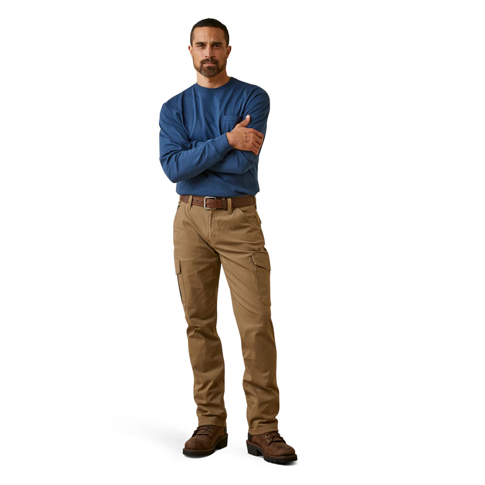 Rebar M4 Relaxed Made Tough Cargo Straight Pant - 250-Field Khaki | Ariat 10045379 - Image 7