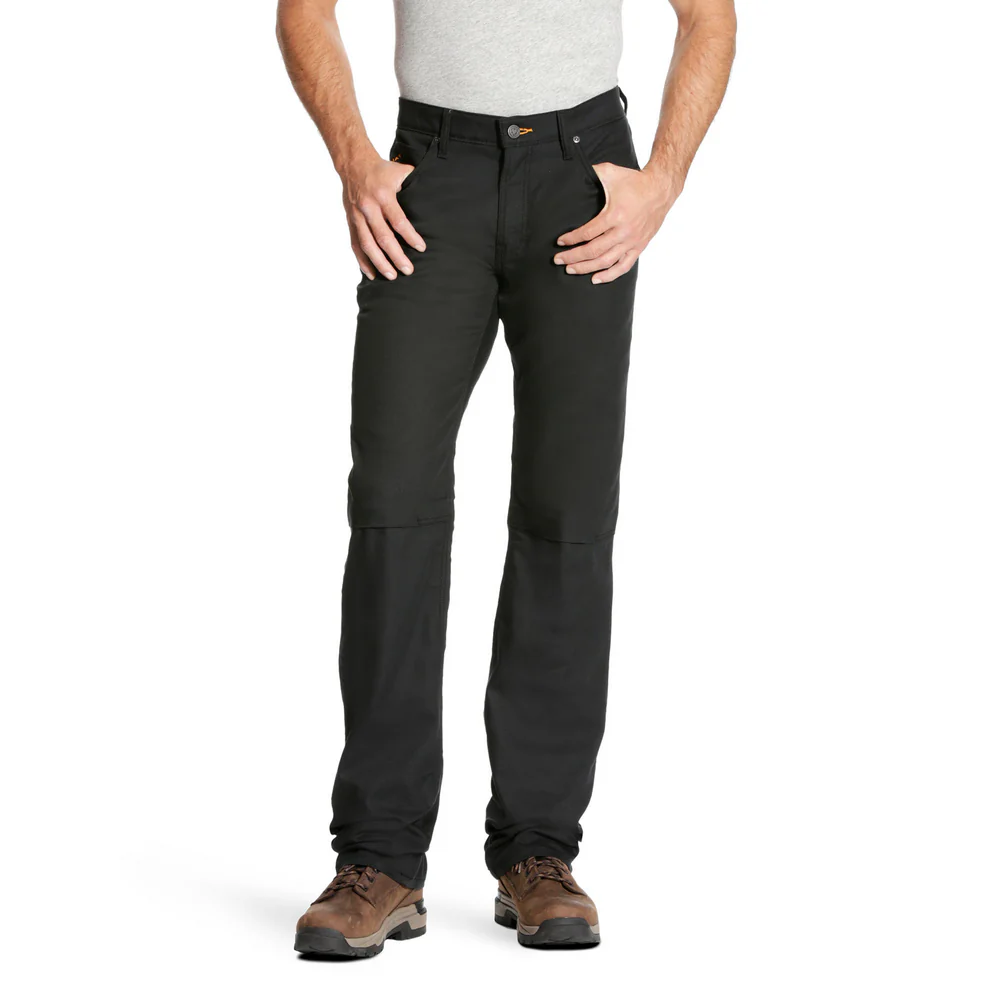 REBAR M4 STRETCH CANVAS 5 POCKET BOOT CUT PANT - 001-Black | Ariat 10023482