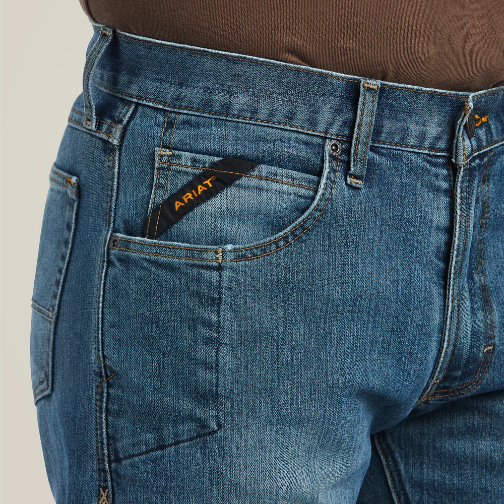 Rebar M5 Straight Durastretch Basic Stackable Straight Leg Jean - 400-Edgewood | Ariat 10039288 - Image 2