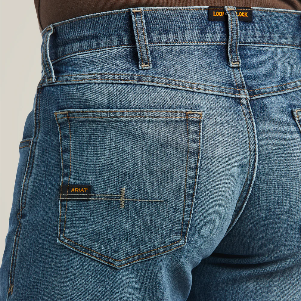 Rebar M5 Straight Durastretch Basic Stackable Straight Leg Jean - 400-Edgewood | Ariat 10039288 - Image 3
