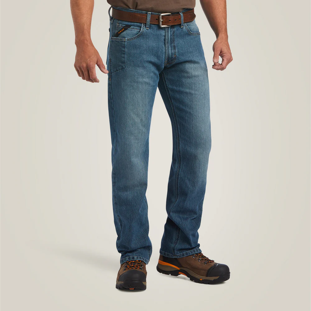 Rebar M5 Straight Durastretch Basic Stackable Straight Leg Jean - 400-Edgewood | Ariat 10039288 - Image 5