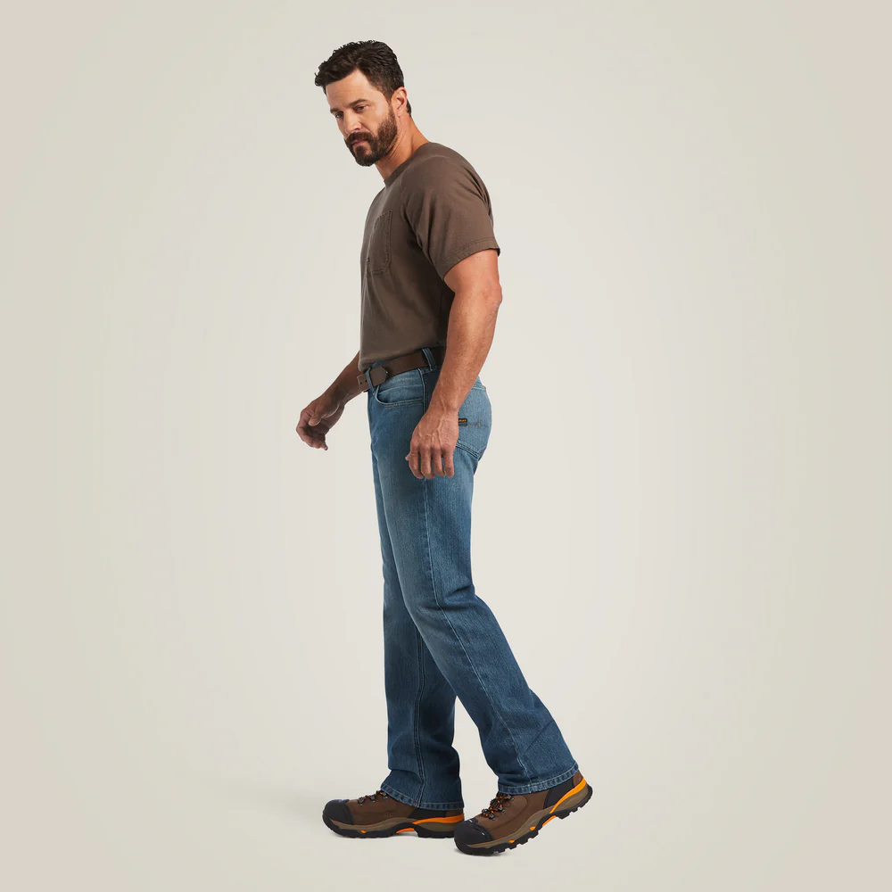 Rebar M5 Straight Durastretch Basic Stackable Straight Leg Jean - 400-Edgewood | Ariat 10039288 - Image 6