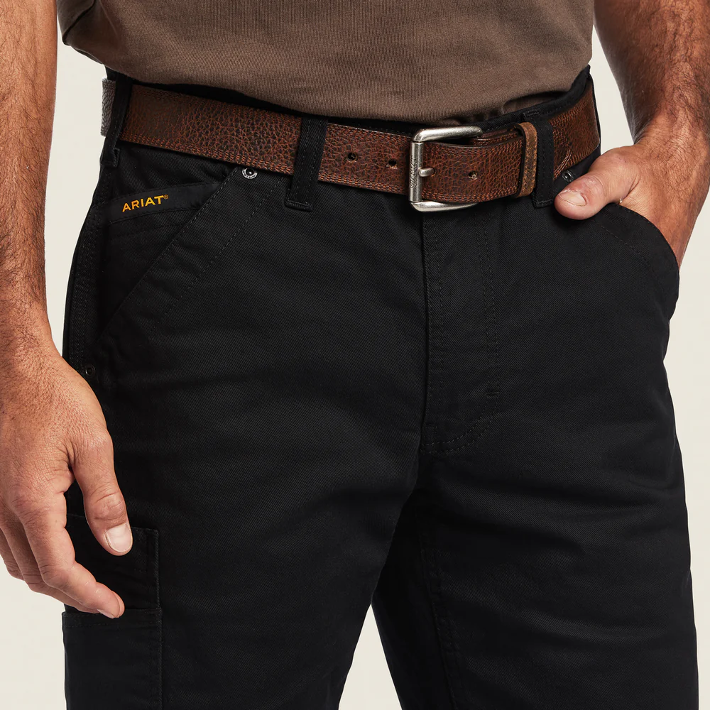 Rebar M5 Straight Durastretch Washed Twill Dungaree Straight Leg Pant - 001-Black | Ariat 10041065 - Image 2