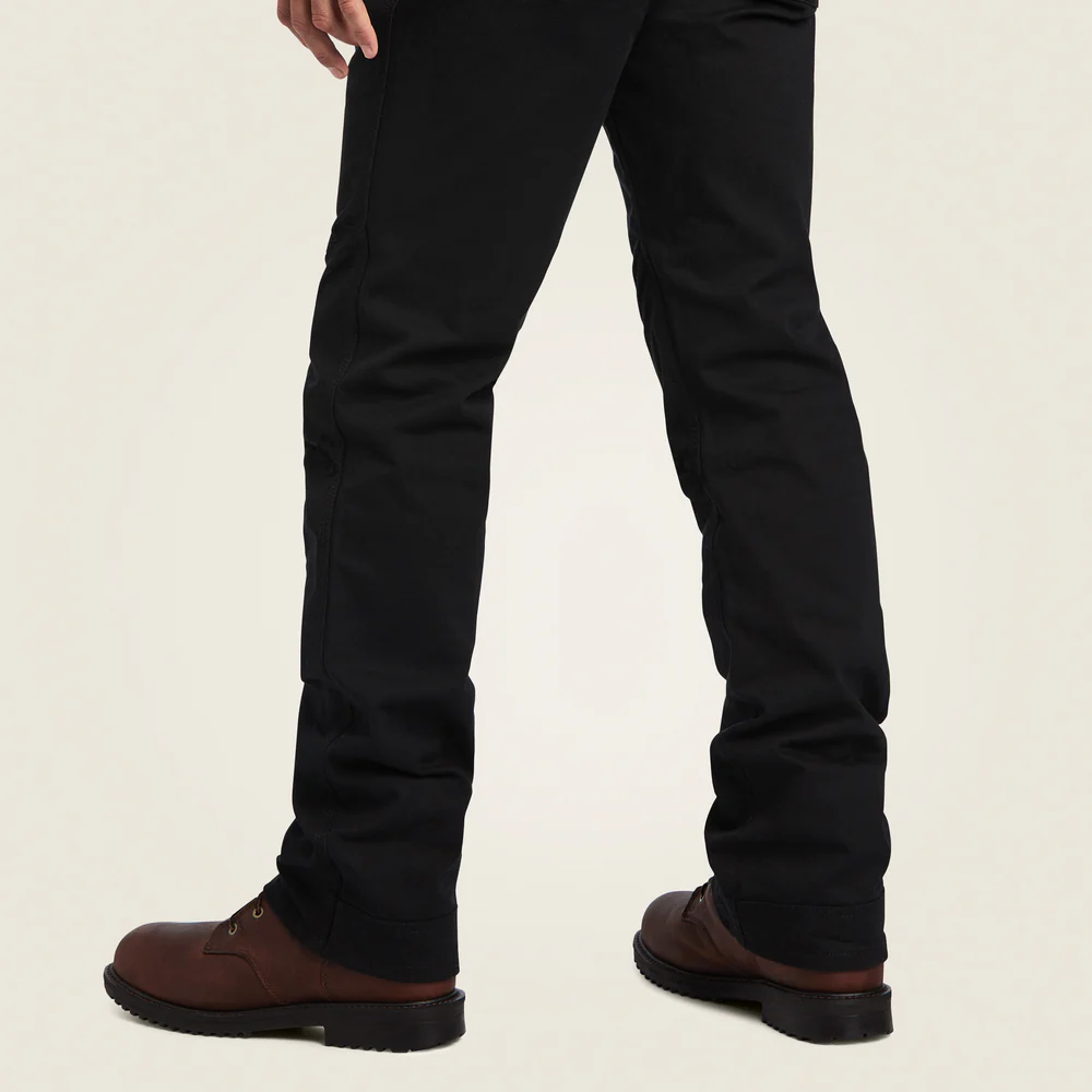 Rebar M5 Straight Durastretch Washed Twill Dungaree Straight Leg Pant - 001-Black | Ariat 10041065 - Image 3