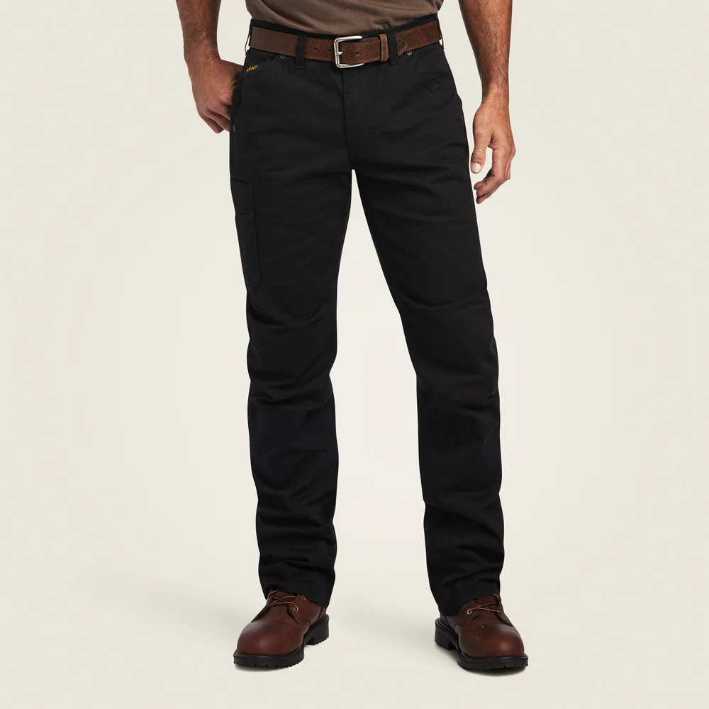 Rebar M5 Straight Durastretch Washed Twill Dungaree Straight Leg Pant - 001-Black | Ariat 10041065 - Image 4