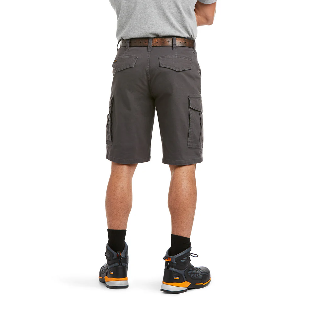 REBAR MADE TOUGH CARGO SHORT - 020-Gray | Ariat 10034681 - Image 2