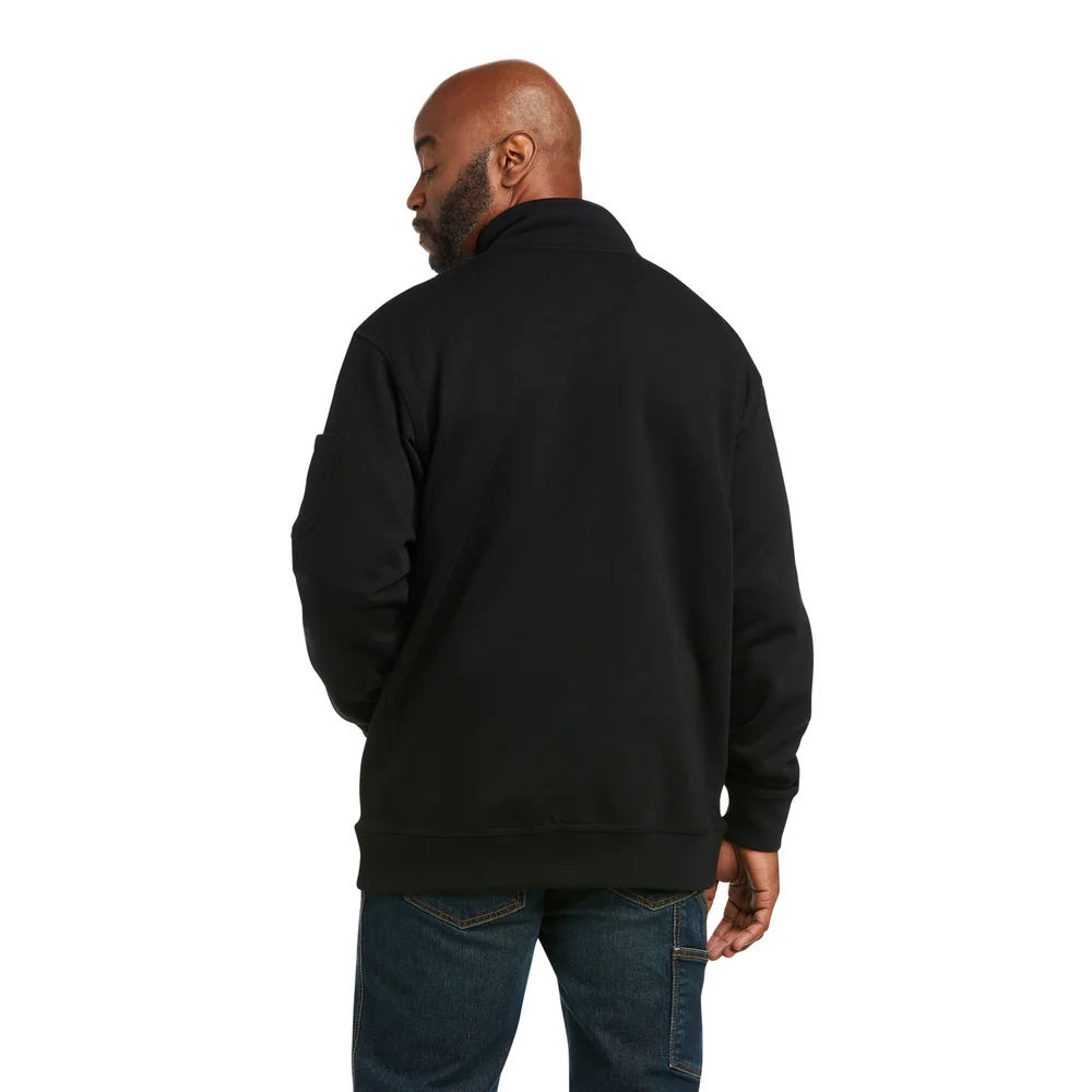 REBAR OVERTIME LONG-SLEEVE FLEECE SWEATER - 001-Black | Ariat 10037652 - Image 2