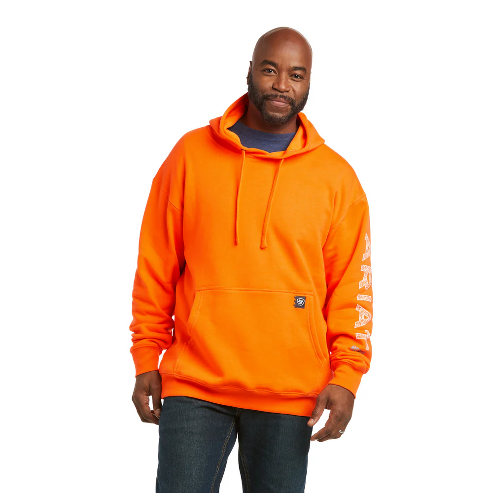 REBAR ROUGHNECK HOODIE - 800-Orange | Ariat 10037617 - Image 2