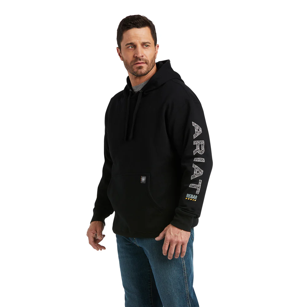REBAR ROUGHNECK SWEATSHIRT - 001-Black | Ariat 10037616 - Image 2