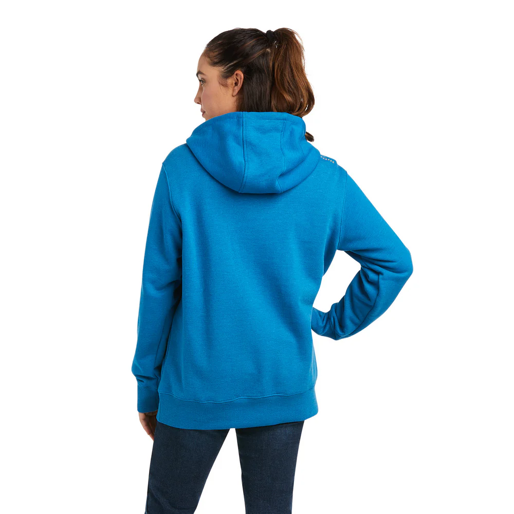 REBAR SKILL SET 1/2 ZIP HOODIE - 400-Blue | Ariat 10037659 - Image 2