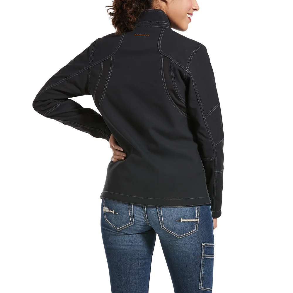 REBAR STRETCH CANVAS SOFTSHELL JACKET - 001-Black | Ariat 10032915 - Image 2