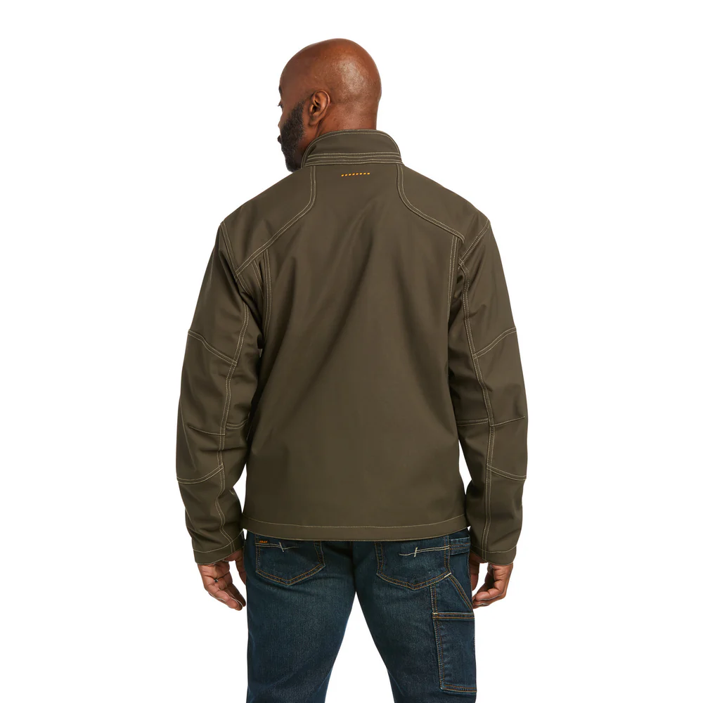 REBAR STRETCH CANVAS SOFTSHELL JACKET - 200-Brown | Ariat 10037633 - Image 2