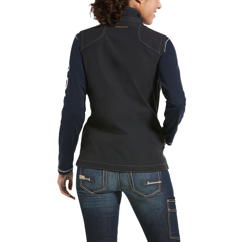 REBAR STRETCH CANVAS SOFTSHELL VEST - 001-Black | Ariat 10032916 - Image 2