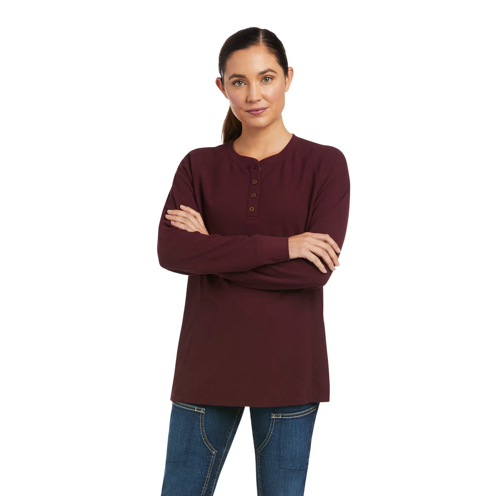 REBAR THERMAL HENLEY LONG-SLEEVE TOP - 500-Purple | Ariat 10037505