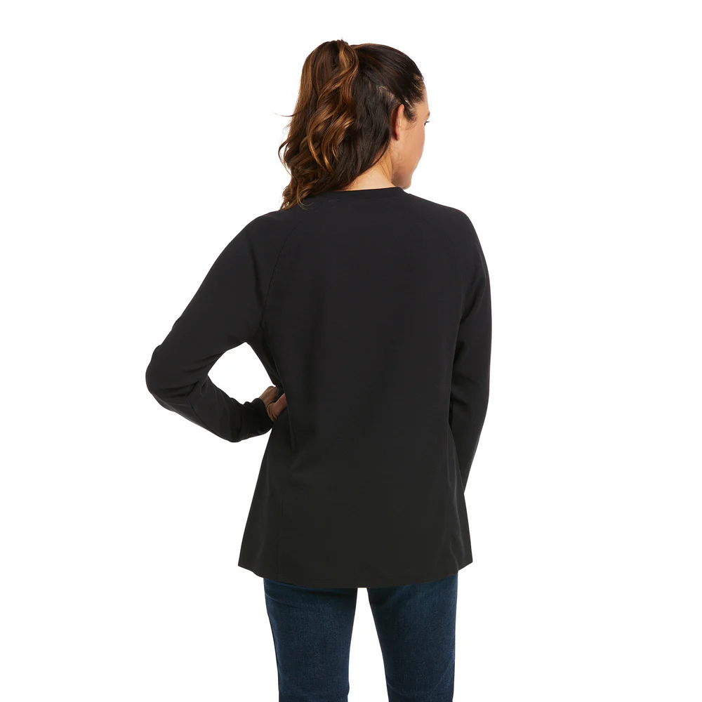 REBAR THERMAL LONG-SLEEVE HENLEY TOP - 001-Black | Ariat 10037504 - Image 2