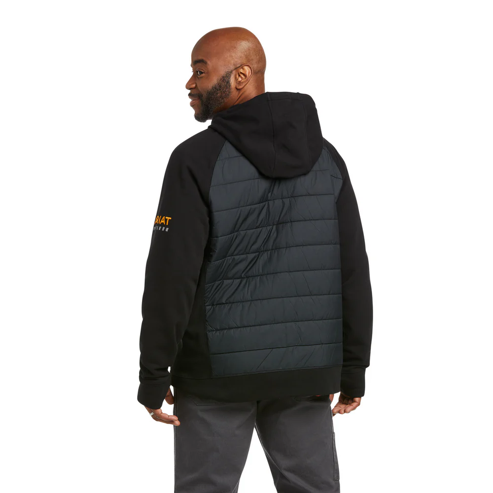REBAR THERMIC INSULATED FULL-ZIP HOOD - 001-Black | Ariat 10037484 - Image 2