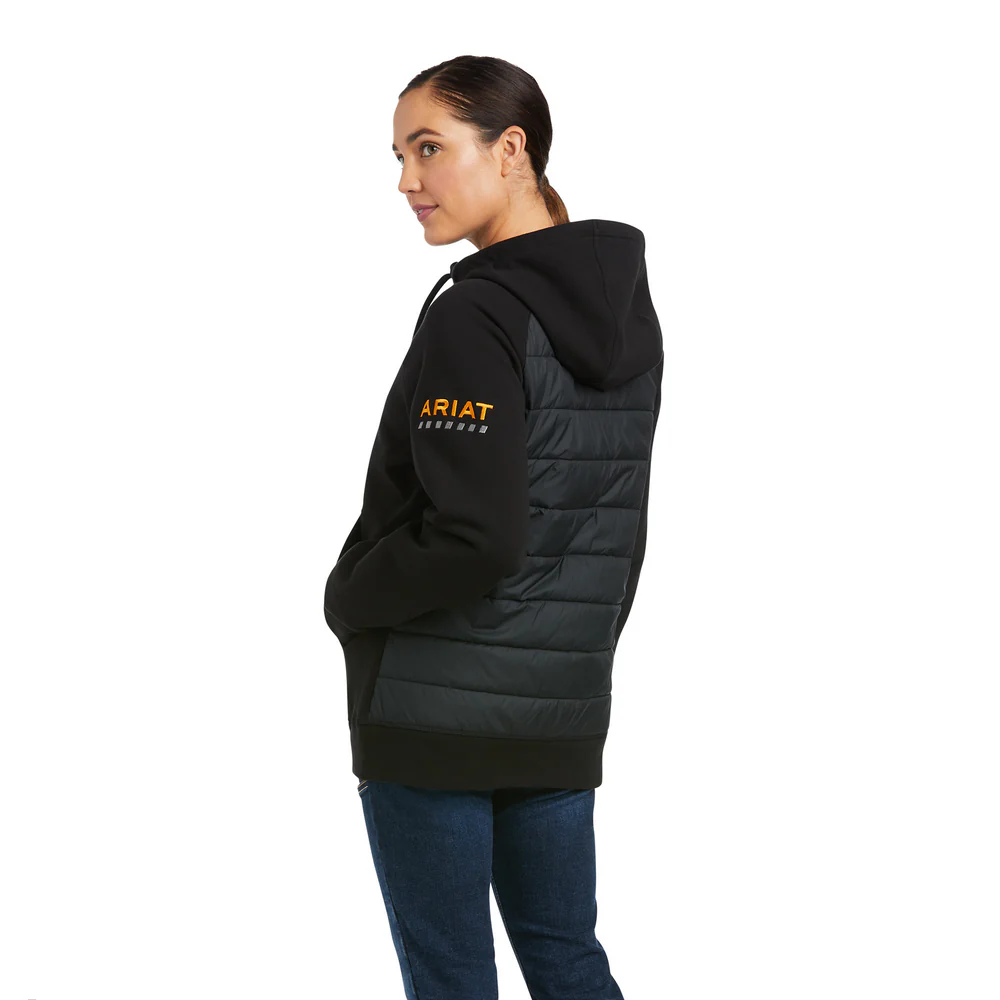 REBAR THERMIC INSULATED FULL-ZIP HOODIE - 001-Black | Ariat 10037482 - Image 2