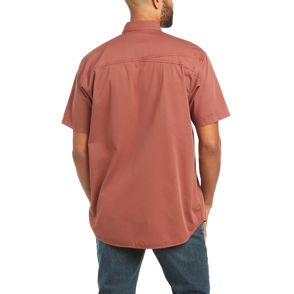 REBAR WASHED TWILL SHORT-SLEEVE SHIRT - 200-Brown | Ariat 10035414 - Image 2