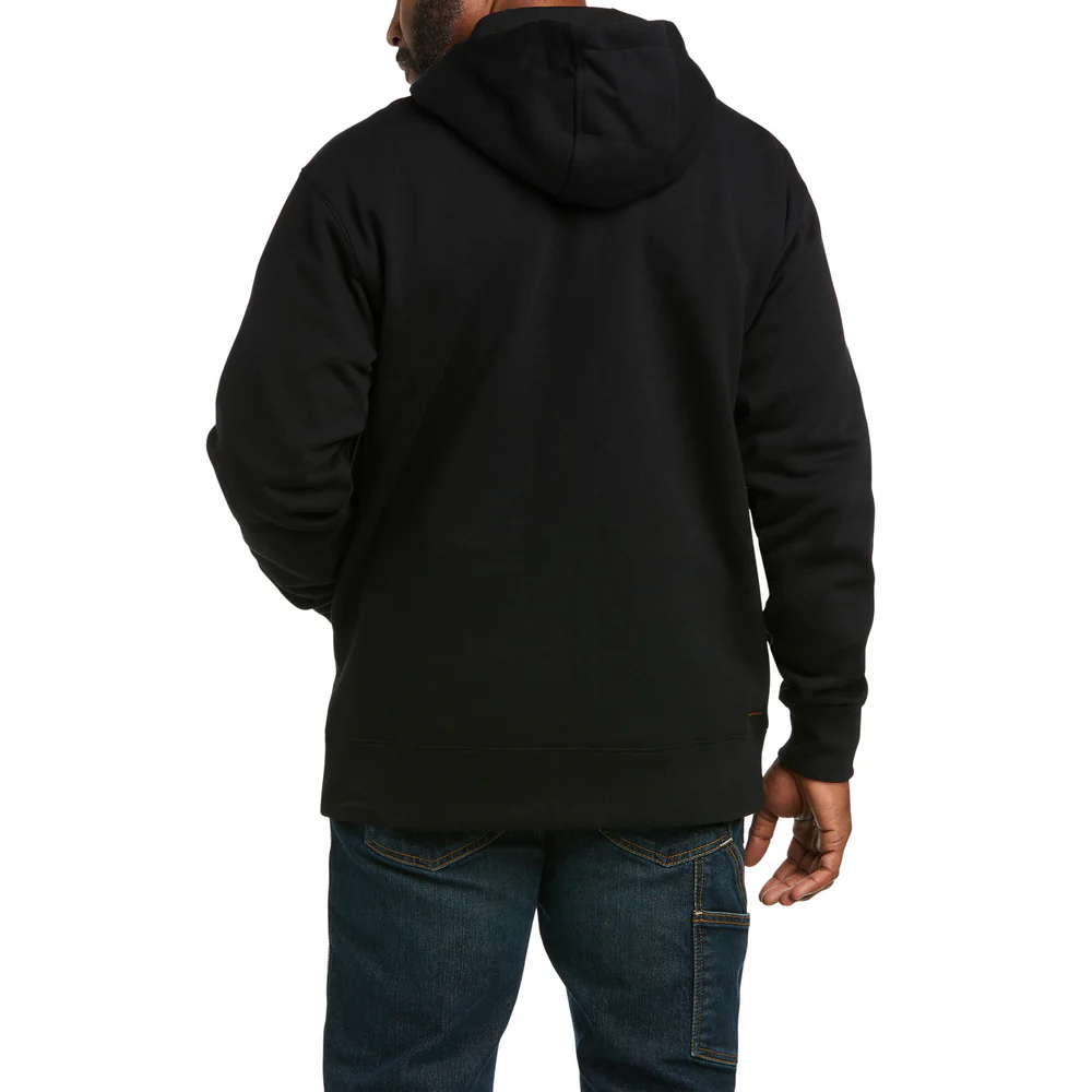 REBAR WORKMAN 1/4 ZIP SWEATSHIRT - 001-Black | Ariat 10037725 - Image 2