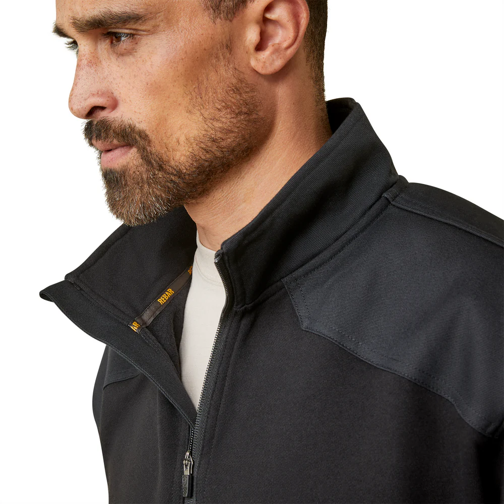 Rebar Workman Duracanvas 1/4 Zip Sweatshirt - 001-Black|Black | Ariat 10046401 - Image 4